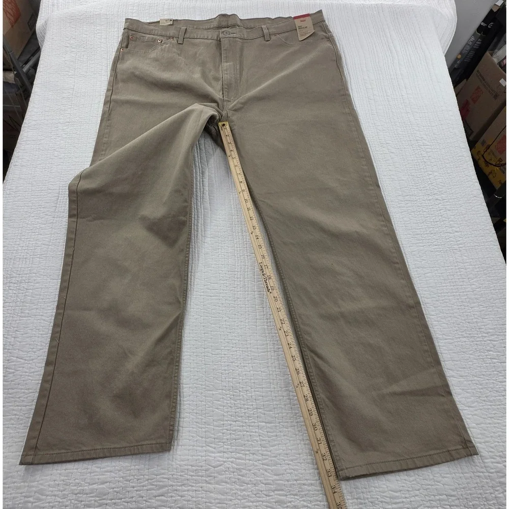 Levi's 505 Regular Fit Jeans Men's Big & Tall 50x34 Tan Stretch Denim NEW NWT
